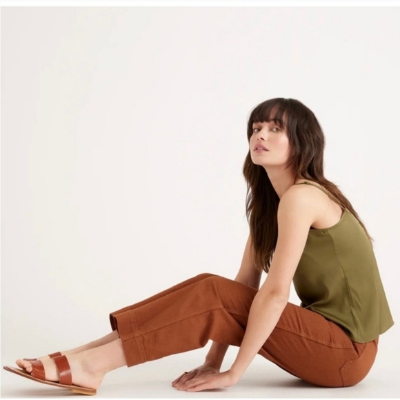 Quince Women's Organic Stretch Cotton Twill Straight Leg Cropped Pants Jean🆕️✨️ - Picture 1 of 8